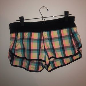 Plaid Speed Up Lululemon Running Shorts